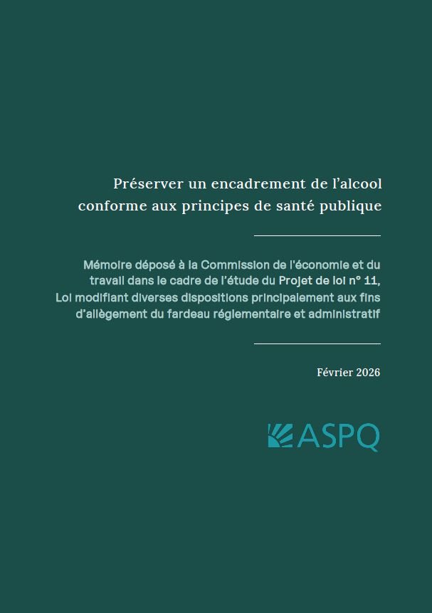 Mémoire – Préserver un encadrement de l’alcool conforme aux principes de santé publique